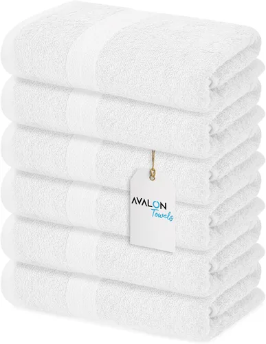 Miniatura 16 de Avalon Towels Toallas de baño para baño, 100% algodón, color negro, paquete de 6 (22 x 44 pulgadas), juego de toallas de baño de secado rápido