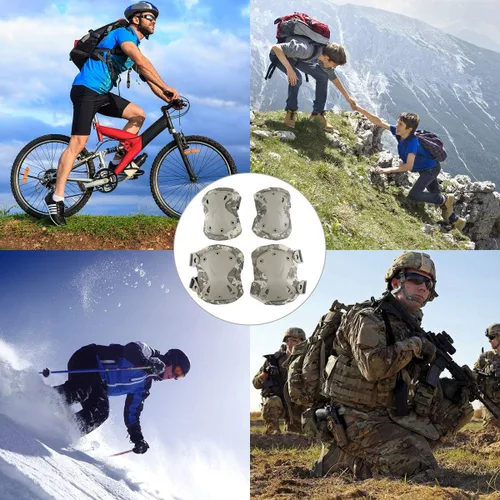 Miniatura 6 de Almohadillas Protectoras Tácticas de Combate para Rodilla y Codo para Juegos de Paintball CS al Aire Libre, Ciclismo, Seguridad, Equipo