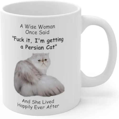 Miniatura 3 de Divertidos gatos persas blancos y grises regalos para mujeres, amantes de los animales, mascotas, mamá, día de la madre 2025 A Wise Woman Once Said