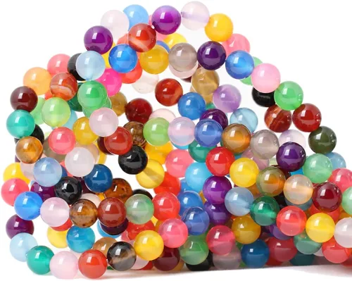 Miniatura 7 de Cuentas redondas sueltas de ágata estilo antiguo vena de dragón de 6mm, cuentas para diseño de joyas, 60 cuentas