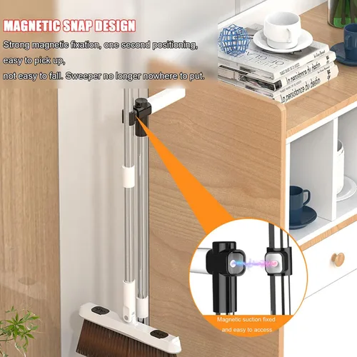 Miniatura 5 de Juego de escoba y recogedor, escoba giratoria de 180 grados, resistente al viento, recogedor de escombros, juego combinado de recogedor de pie
