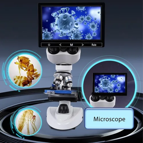 Miniatura 2 de Microscopio binocular compuesto 40X-5000X Aumento Rotación de 360 ° Sistema de iluminación ajustable Microscopios profesionales para pruebas