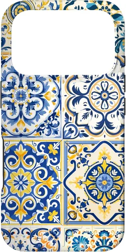 Miniatura 29 de iPhone 13 Patrón de azulejos mediterráneos sicilianos con estuche estético Maiólica