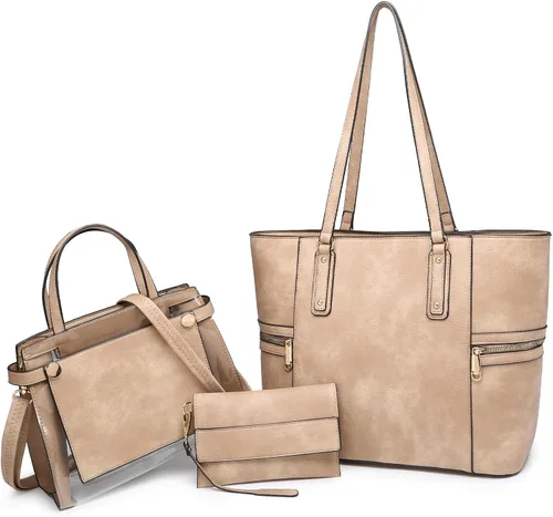 Miniatura 18 de Bolsos y bolsos de mano para mujer, bolso tipo tote, bolso de hombro con asa superior, bolso tipo sobre, juego con cartera, bolso grande de trabajo