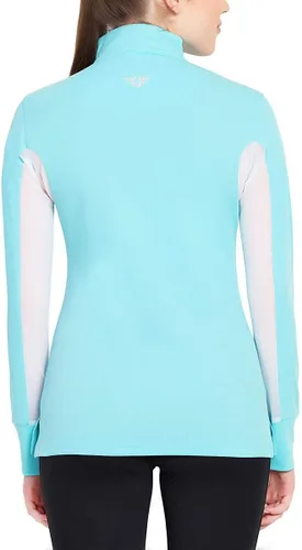 Miniatura 4 de TuffRider Buzo deportivo, de mangas largas, respirable, con tela de malla, para mujer.