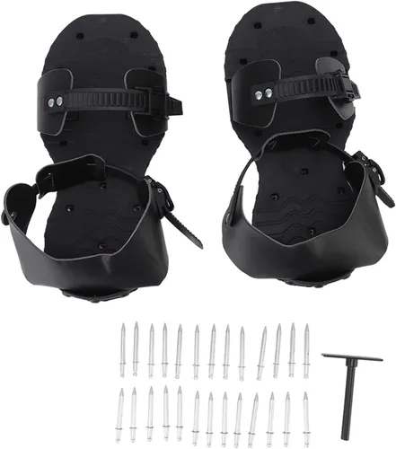 Fdit Zapatos aireadores de césped, zapatos con pinchos para el cuidado del césped, sandalias de punta de metal para airear césped, herramienta