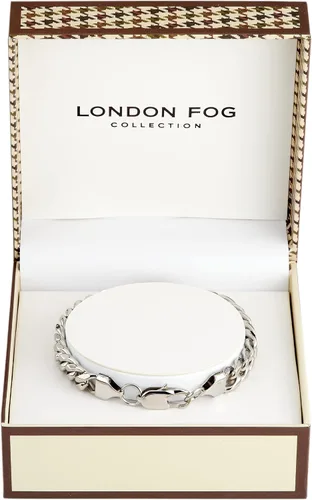 Miniatura 2 de LONDON FOG Curb Link Silver Plated 8 Inch Unisex Bracelet For Him and Her