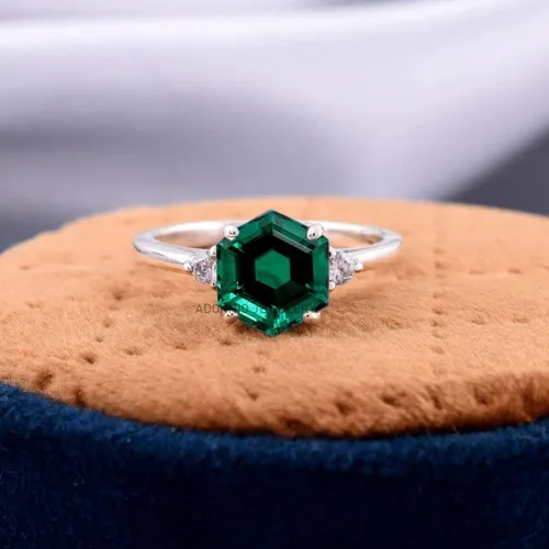 Miniatura 27 de Anillo de plata de ley 925 para mujer, anillo de diamantes de imitación de aguamarina de plata esterlina, anillo Art Deco de marzo, piedra natal