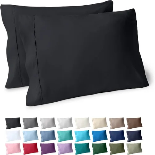 Miniatura 82 de Bare Home Juego de 2 fundas de almohada de microfibra de tamaño estándar, fundas de almohada refrescantes, doble cepillado, fácil cuidado, cierre