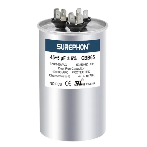 Condensador CBB65 para ac 45/5 uf 45+5 MFD ±6% Run Dual 370-440 voltios, funciona para HVAC, acondicionadores de aire, bombas de calor
