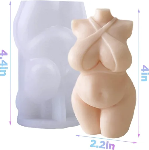Miniatura 2 de Molde de vela de resina de silicona para traje de baño, molde de chocolate sexy para mujer, molde 3D de figura curva, molde de jabón de arcilla