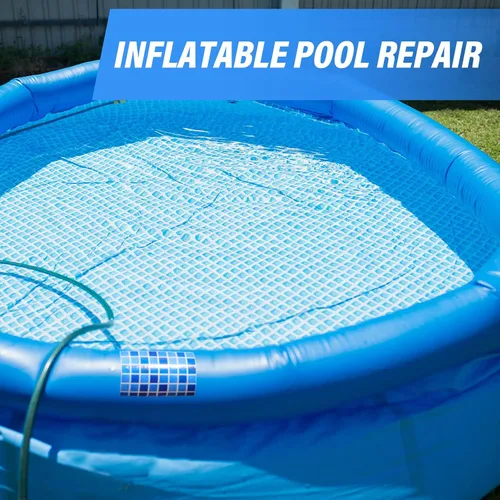 Miniatura 8 de Nuanchu Parche de vinilo autoadhesivo para alberca, hoja de reparación de PVC impermeable para piscinas sobre el suelo, casa de rebote, barco