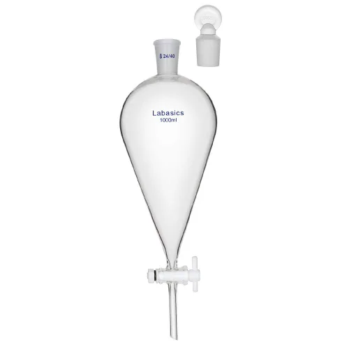 Miniatura 10 de Labasics Embudo separador cónico de vidrio borosilicato 2.0 fl oz con llave de paso de PTFE, 2.0 fl oz