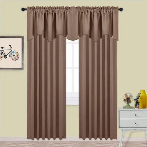 Miniatura 5 de NICETOWN Cortinas opacas cortas con cenefas – 52 pulgadas de ancho x 18 pulgadas de ancho con cenefa de media ventana con bolsillo para barra