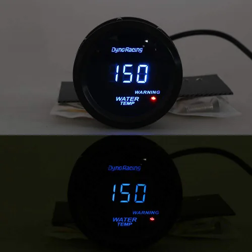 Miniatura 6 de Dynoracing - Medidor digital de temperatura de agua LED azul de 2 pulgadas, 2.047 in, 104.0-302.0 °F con adaptador de sensor de tubería