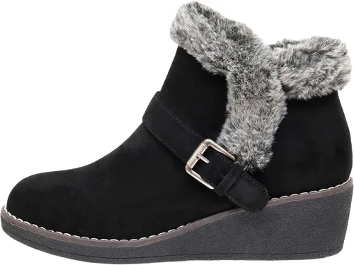Miniatura 2 de CUSHIONAIRE Botines de cuña Rhodes para mujer espuma viscoelástica