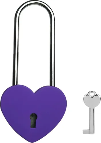 Miniatura 17 de Love Lock - Candado de corazón, 1.969 in, 3.5 pulgadas, pintura de goma, color rojo, con llave para valla, puente, amantes, boda, aniversario