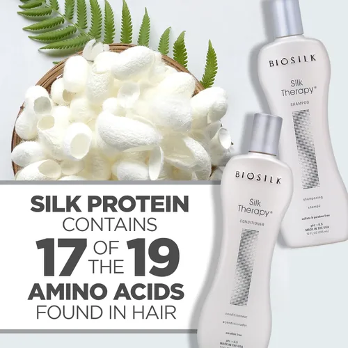 Miniatura 5 de BioSilk Silk Therapy Duo Set Champú y Acondicionador, Cuidado Capilar de Limpieza Suave Para un Brillo Increíble, Sin Sulfatos, Parabenos y Libre