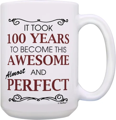 Miniatura 8 de Regalos de cumpleaños número 100 para todos los que tomaron 100 años, impresionante regalo de fiesta divertido, taza de café de cerámica de 11 oz