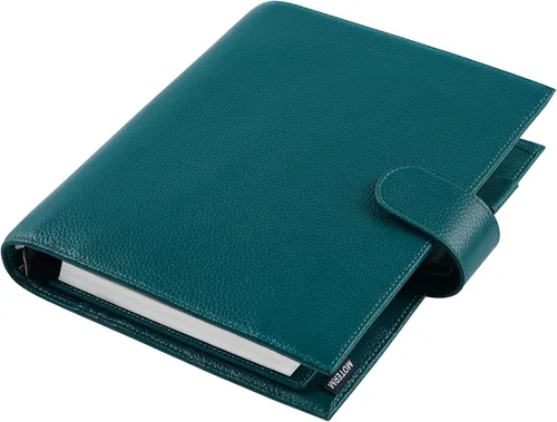 Miniatura 13 de Moterm A5 Luxe Rings Planner - Organizador de carpeta de cuero genuino (Pebble-Negro, argolla de 1.18 pulgadas (30 mm))