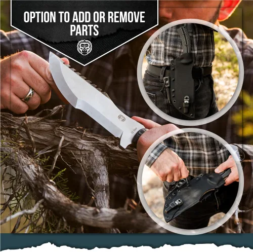 Miniatura 6 de Holtzman's Gorilla Survival Tracker Cuchillo de caza y campamento de hoja fija con iniciador de fuego y kit completo de supervivencia táctica