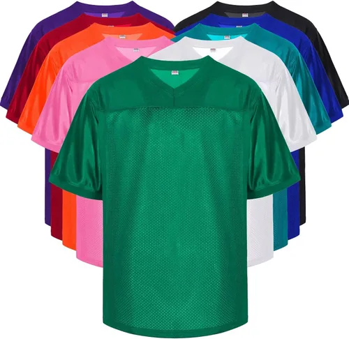 Miniatura 3 de Camiseta de fútbol en blanco, camiseta de fútbol de malla lisa de los años 90, hip hop, retro, activa, unisex, para entrenamiento, camiseta