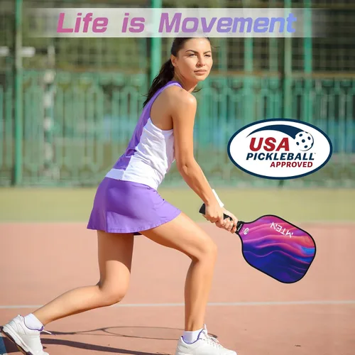 Miniatura 2 de Paletas de pickleball, juego de 4 palas de pickleball, juego de fibra de vidrio aprobado por USAPA, 4 paletas, 4 bolas para exteriores, 1 bolsa
