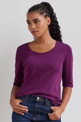 Miniatura 4 de Fair Indigo Camiseta orgánica de media manga con cuello redondo para mujer