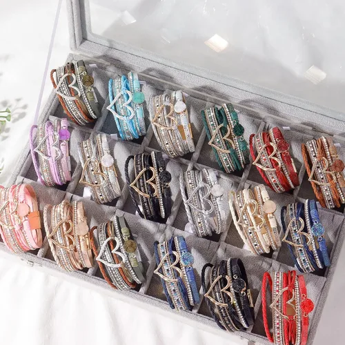 Miniatura 5 de Long tiantian Pulseras de cuero boho para mujer, lindas pulseras apilables de verano con corazón para mujer, regalos de moda 2024