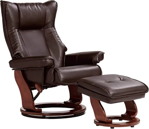 Miniatura 9 de BenchMaster Newport reclinable giratorio y otomano inclinado negro