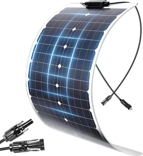 Miniatura 10 de KEPEAK Panel solar portátil de 100 W, panel solar plegable con QC3.0 y PD, cargador solar impermeable de alta eficiencia para casas rodantes, Panel