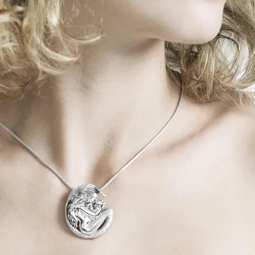 Miniatura 2 de Motherhood - Colgante de plata de ley para mamá sirena y bebé, Metal