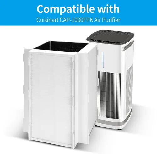 Miniatura 2 de Paquete de 1 filtro de repuesto CAP-1000FPK compatible con purificador de aire Cuisinart CAP-1000FPK, filtración 3 en 1