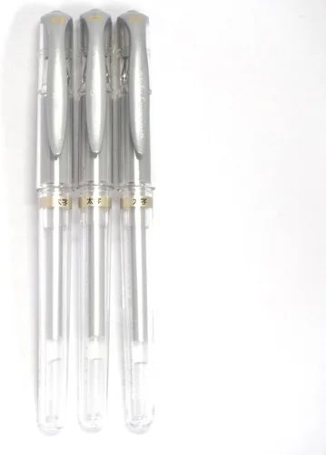 Miniatura 2 de Uni-Ball Signo Broad Point Gel Impact Pen Tinta Plateada, 0.039 in, 3 bolígrafos por paquete (importación de Japón) [Paquete original Komainu-Dou]