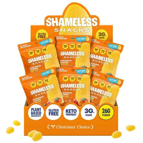 Miniatura 9 de Shameless Snacks - Aperitivos saludables bajos en calorías, gomitas keto bajas en carbohidratos (caramelo sin gluten) - Paquete de 6 Wunderlicious