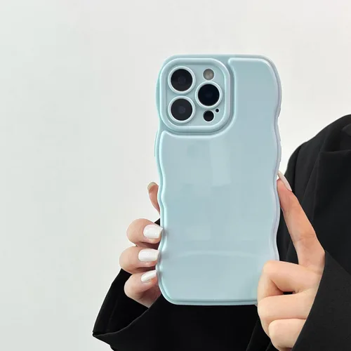 Miniatura 30 de FABSPARK - Funda para iPhone 11, diseño simple, marco ondulado, estética, silicona suave, color beige