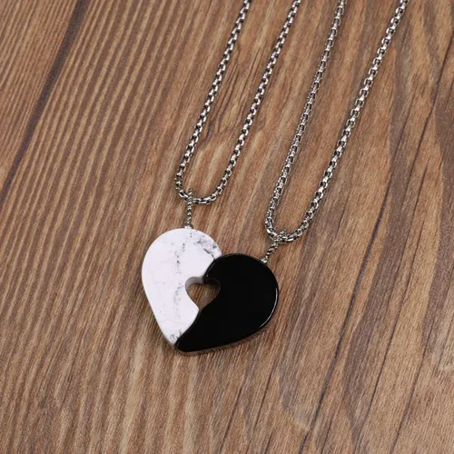 Miniatura 5 de COAI Collares con colgante de corazón en corazón para parejas