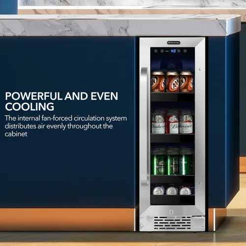 Miniatura 7 de Whynter BBR-638SB Refrigerador y enfriador de bebidas integrado debajo del mostrador de 12 pulgadas, refrigerador con puerta de vidrio, 2.0 pies