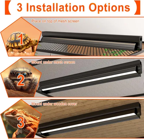 Miniatura 4 de Kit combinado de lámpara de reptil UVB T5 de 24 W - Tubo fluorescente UVB 10.0 para dragones barbudos, lagartos y tortugas - Luz de reptil UVA UVB