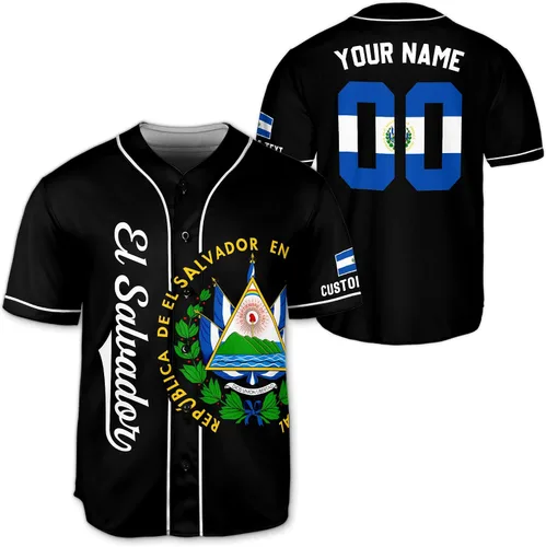 CHIARA CONTI11 El Salvador Jersey Béisbol, Camiseta de fútbol de El Salvador, Camiseta de béisbol personalizada de El Salvador Hombres