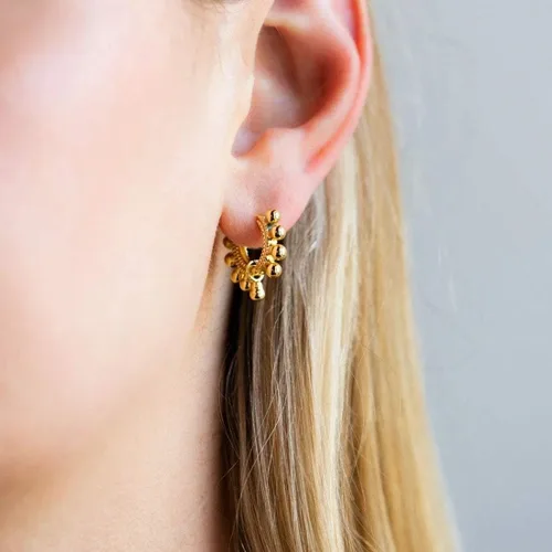 Miniatura 4 de Aretes Mevecco chapados en oro de 18 quilates, con forma de gota, para mujer