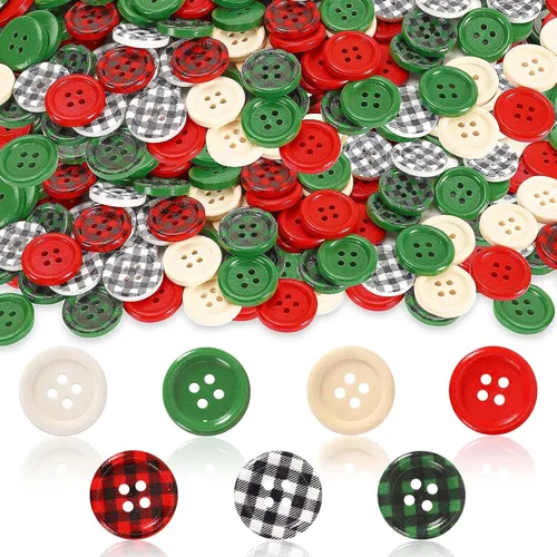Miniatura 11 de JUNEBRUSHS 260 Botones de Madera de Pascua de 2 Agujeros Flores Mariposas Cruces Pollitos Zanahorias Conejo Botones de Costura de Madera para Rosa