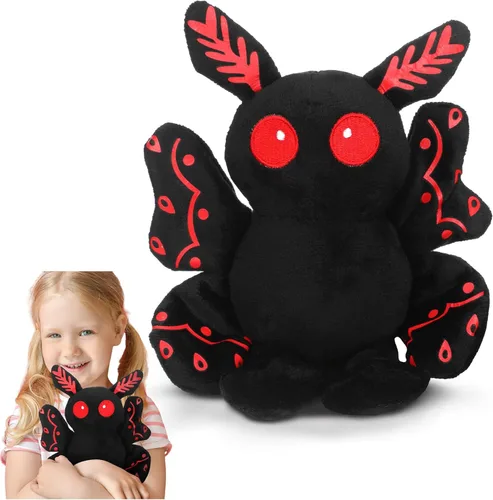 Miniatura 7 de Jenaai Peluche de Mothman de 13.4 Pulgadas Gótico Espeluznante Animales de Peluche Mothman Decoración Accesorio de Disfraz Espeluznante Suministros