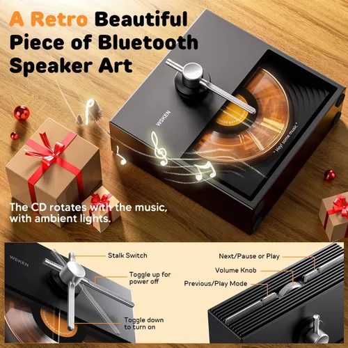 Miniatura 4 de WSKEN Altavoz Bluetooth retro, regalos para amantes de la música, mujeres, hombres, inauguración de la casa, decoración de escritorio estética