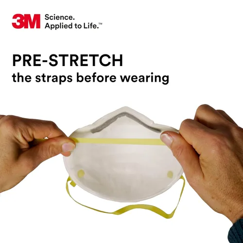 Miniatura 3 de 3M 8210 Respirador de partículas, N95, paquete de 20 respiradores desechables, APROBADO POR NIOSH, diseño de copa de dos correas, ligero con espuma