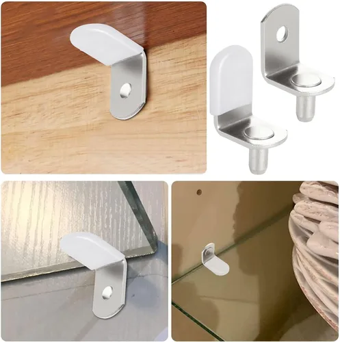 Miniatura 6 de WOPPLXY 100 pines de estante de 0.197 in, clavijas de soporte para estantes, pasadores de estante de gabinete con funda de goma, clavijas ajustables