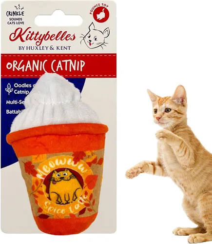 Miniatura 13 de Huxley & Kent Juguete de peluche para gatos, juguete interactivo de hierba gatera para gatos y gatitos, suave con arrugas y hierba gatera, divertido
