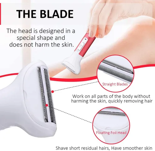 Miniatura 4 de Afeitadora eléctrica para mujer, depilación eléctrica recargable, carga USB, 5 en 1, afeitadora sin dolor para bikini, mujer, área, nariz, axila