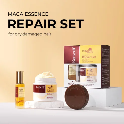 Miniatura 2 de Máscara de Tratamiento Capilar de Colágeno Karseell, Juego de Aceite de Argán para Acondicionador de Reparación Profunda de Cabello Dañado, Seco
