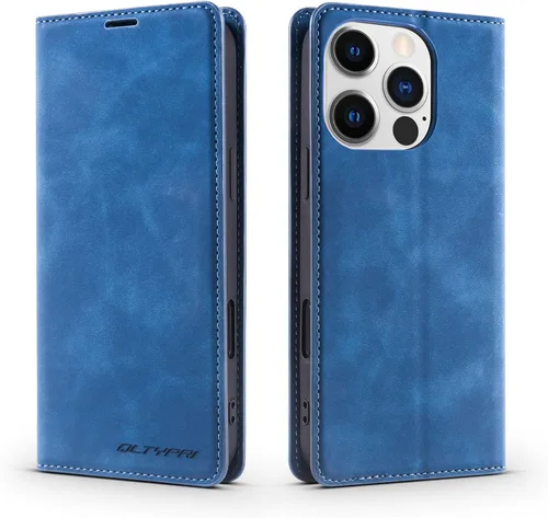 Miniatura 35 de QLTYPRI Funda para iPhone Air, Funda de piel sintética premium TPU parachoques con tarjetero Kickstand adsorción magnética oculta a prueba de golpes